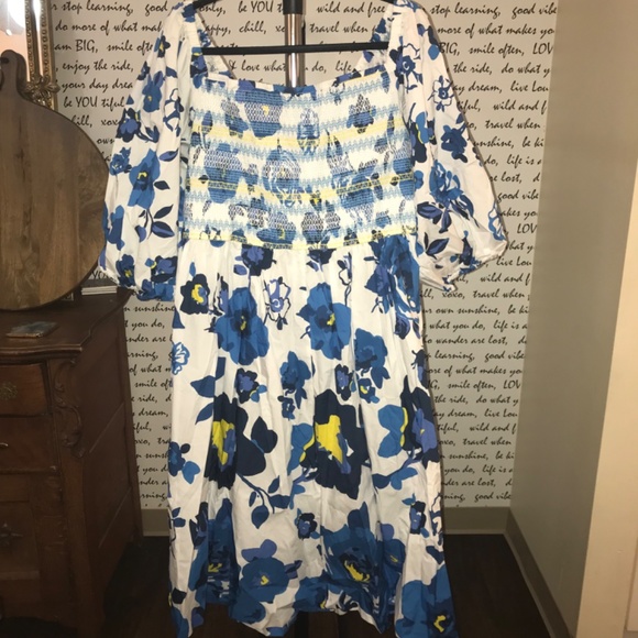 PLENTY BY TRACY REESE OFF-THE-SHOULDER PUFF-SLEEVE SMOCKED DRESS - Picture 6 of 13